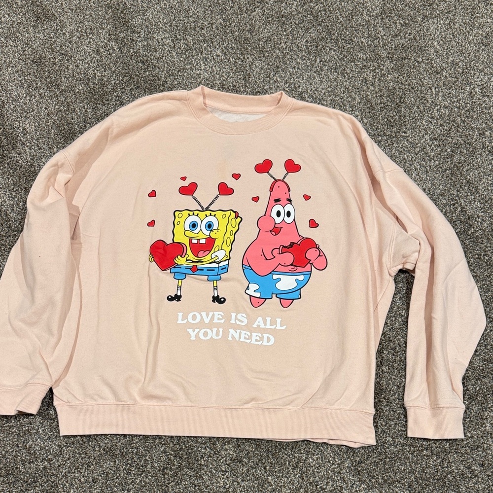 Nickelodeon Pink Cream SpongeBob Sweatshirt (one size) .
